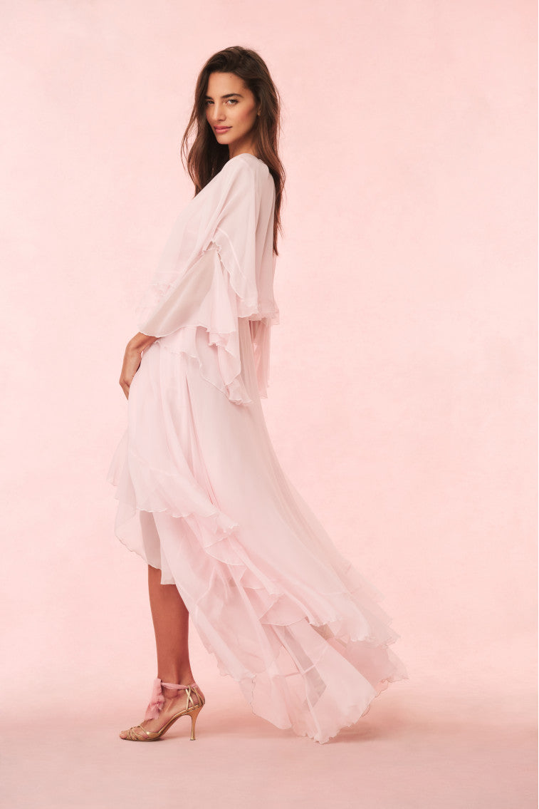 Collia Silk Maxi Dress - PALE PINK