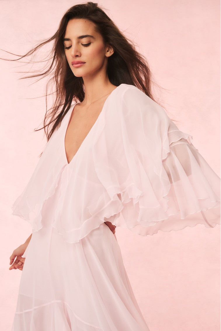 Collia Silk Maxi Dress - PALE PINK