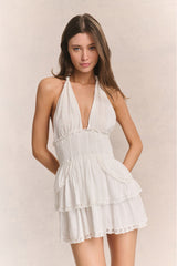 Deanna Halter Mini Dress - TRUE WHITE