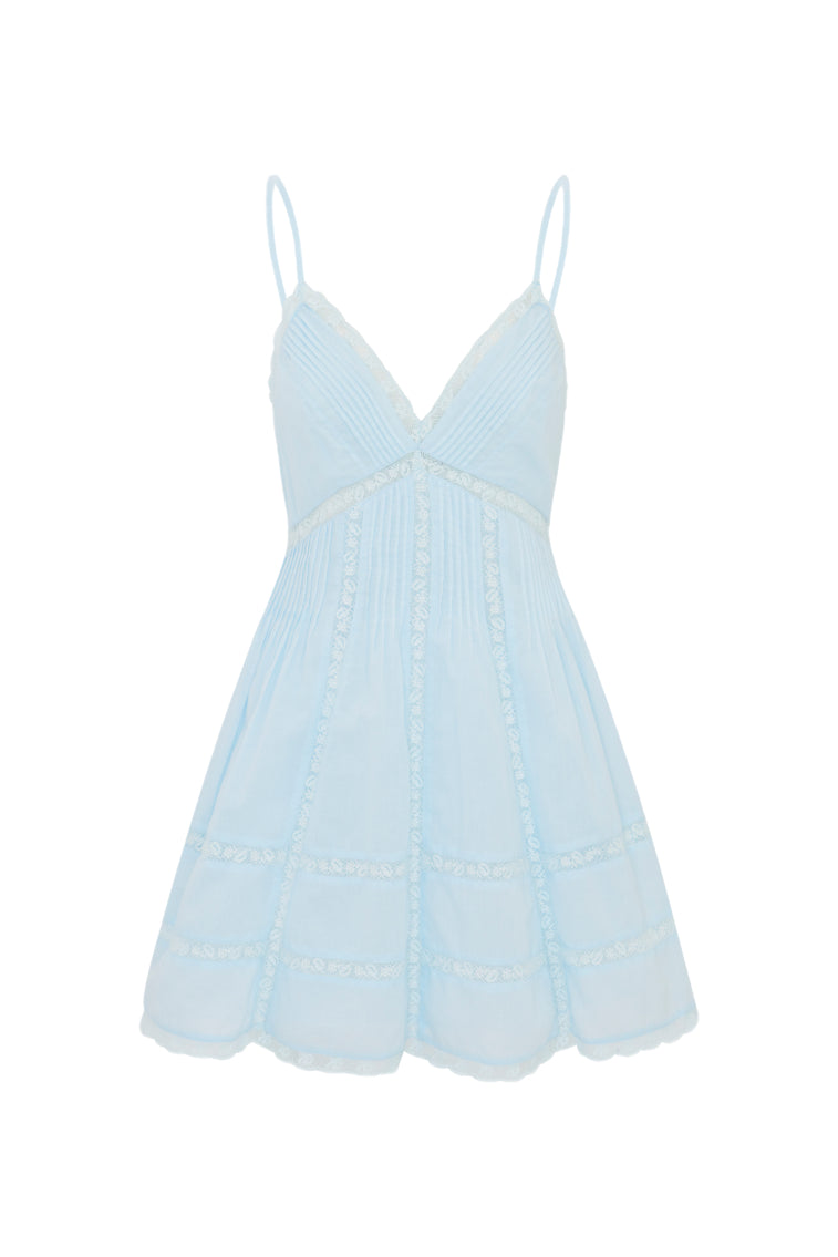 Docila Cotton Mini Dress - BLUE