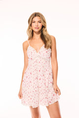 Docila Upcycled Cotton Mini Dress - CARMINE ROSE