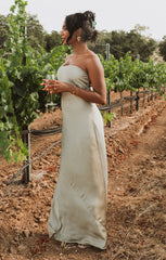 Taylor Tube Maxi Dress ~ Moss Green Luxe Satin