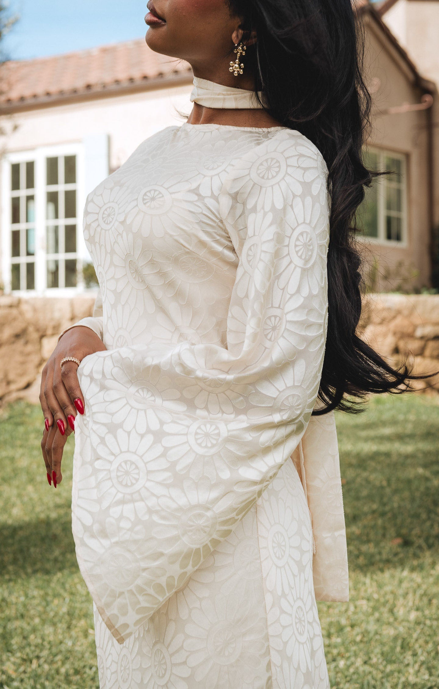 Sarah Dress ~ Cream Daisy Burnout