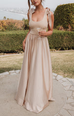 Harper Maxi Dress ~ Champagne Luxe Satin