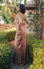 Taylor Tube Maxi Dress ~ Copper Luxe Satin