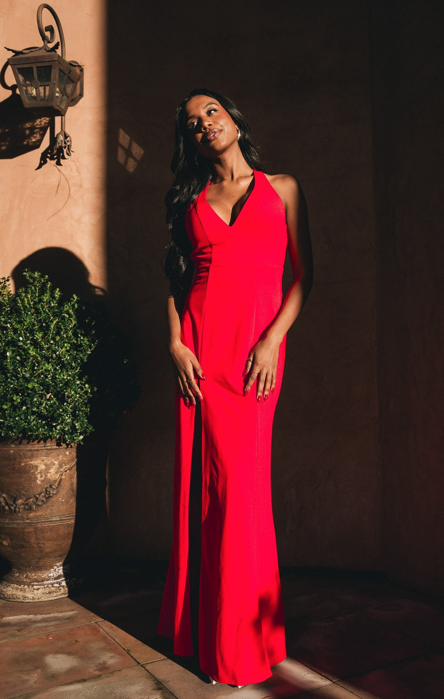 Rachel Maxi Dress ~ Red Stretch