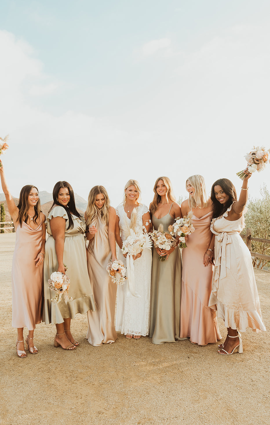Tuscany Maxi Slip Dress ~ Rose Gold Luxe Satin