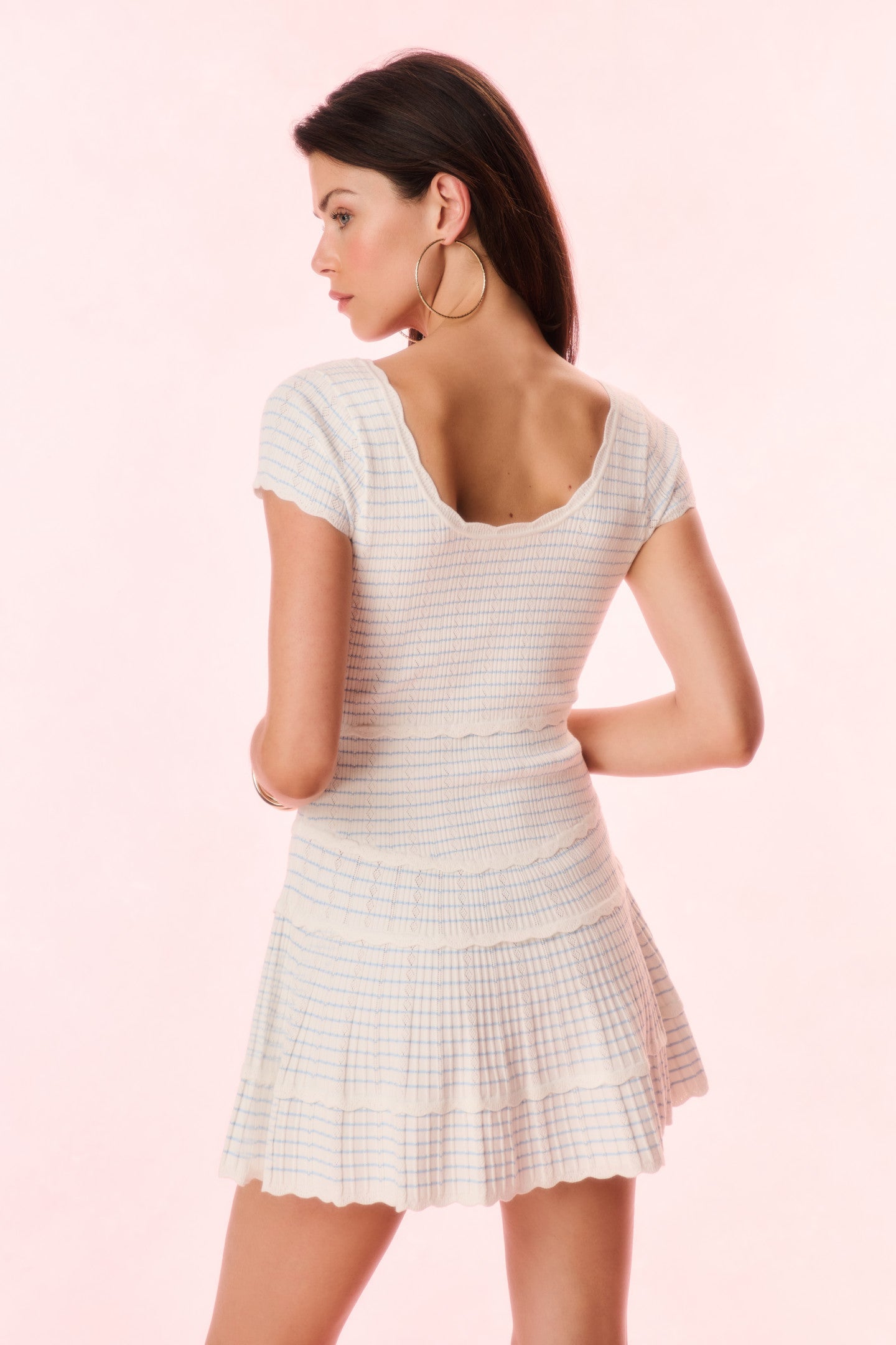 Elisavette Striped Stretch Knit Mini Dress
