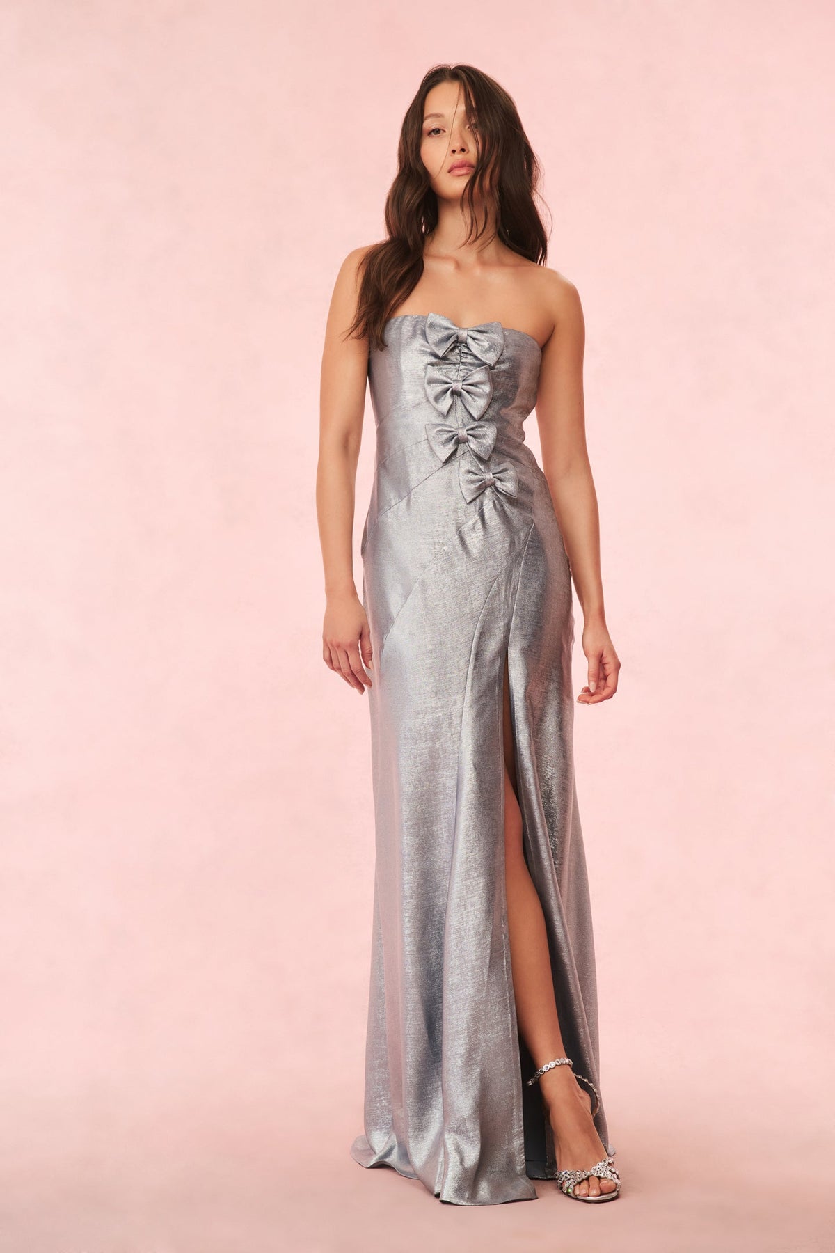 Elmina Strapless Metallic Gown