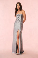 Elmina Strapless Metallic Gown