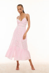 Esilda Cotton Midi Dress - CAPTIVA PINK