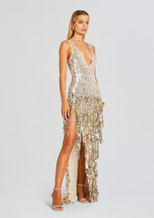 Libra Sequin Fringe Crochet Dress