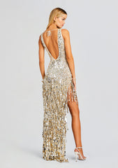 Libra Sequin Fringe Crochet Dress