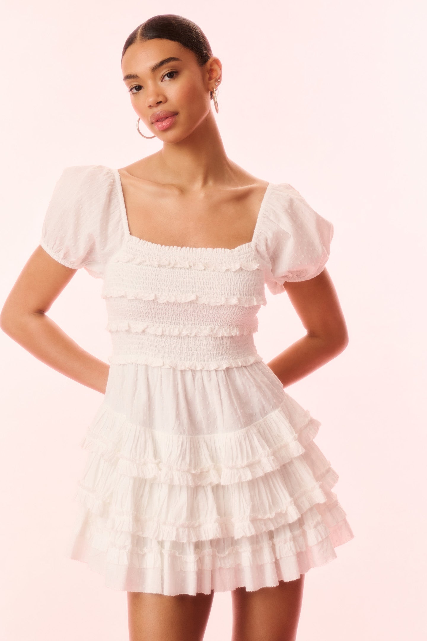 Fellows Cotton Ruffle Mini Dress