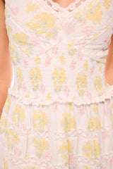 Finny Upcycled Cotton Mini Dress - PEACHY SUNRISE