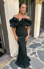 Major Drama Maxi Dress ~ Black Taffeta