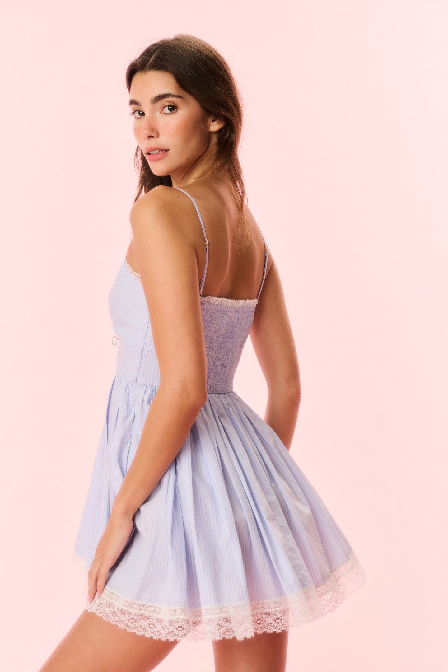 Harrisine Cotton Pinstripe Mini Dress