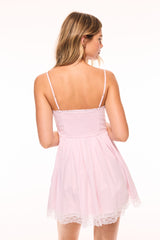 Harrisine Cotton Pinstripe Mini Dress - PINK RIVIERA