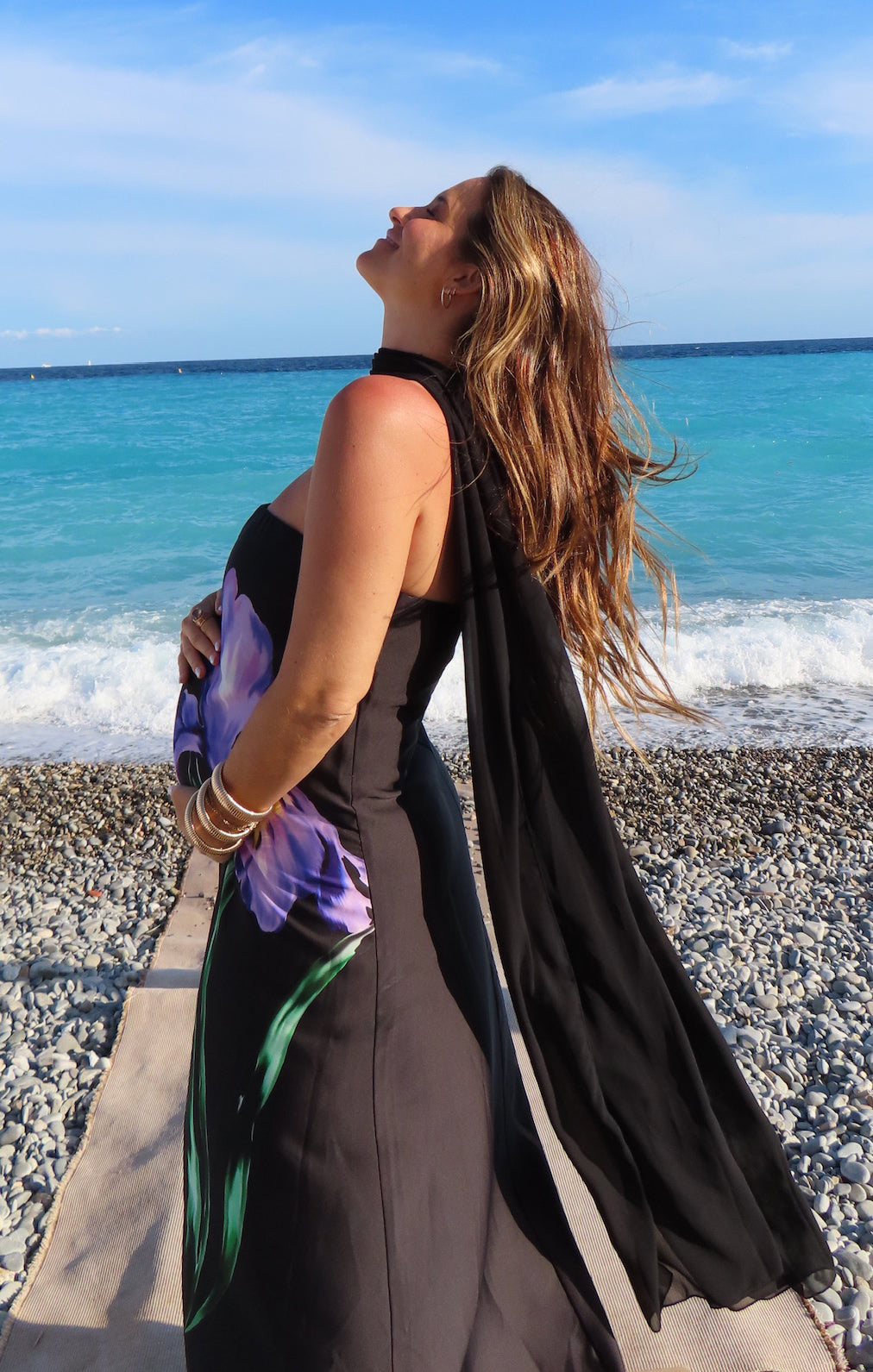 Renee Maxi Dress ~ Wild Iris Luxe Satin