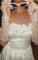 Lala Skort Dress ~ White Rose Satin