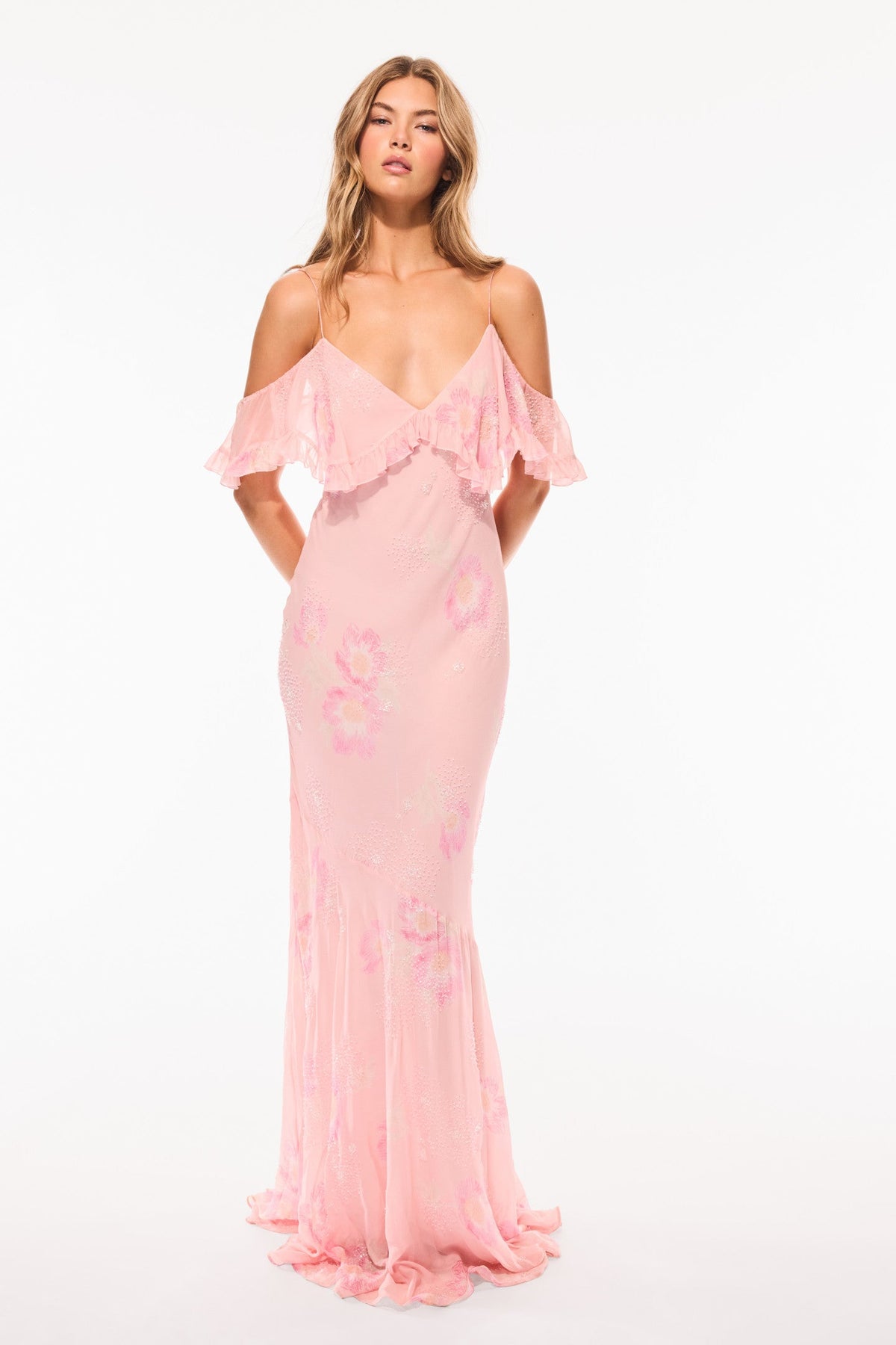 Librae Floral Off-The-Shoulder Gown