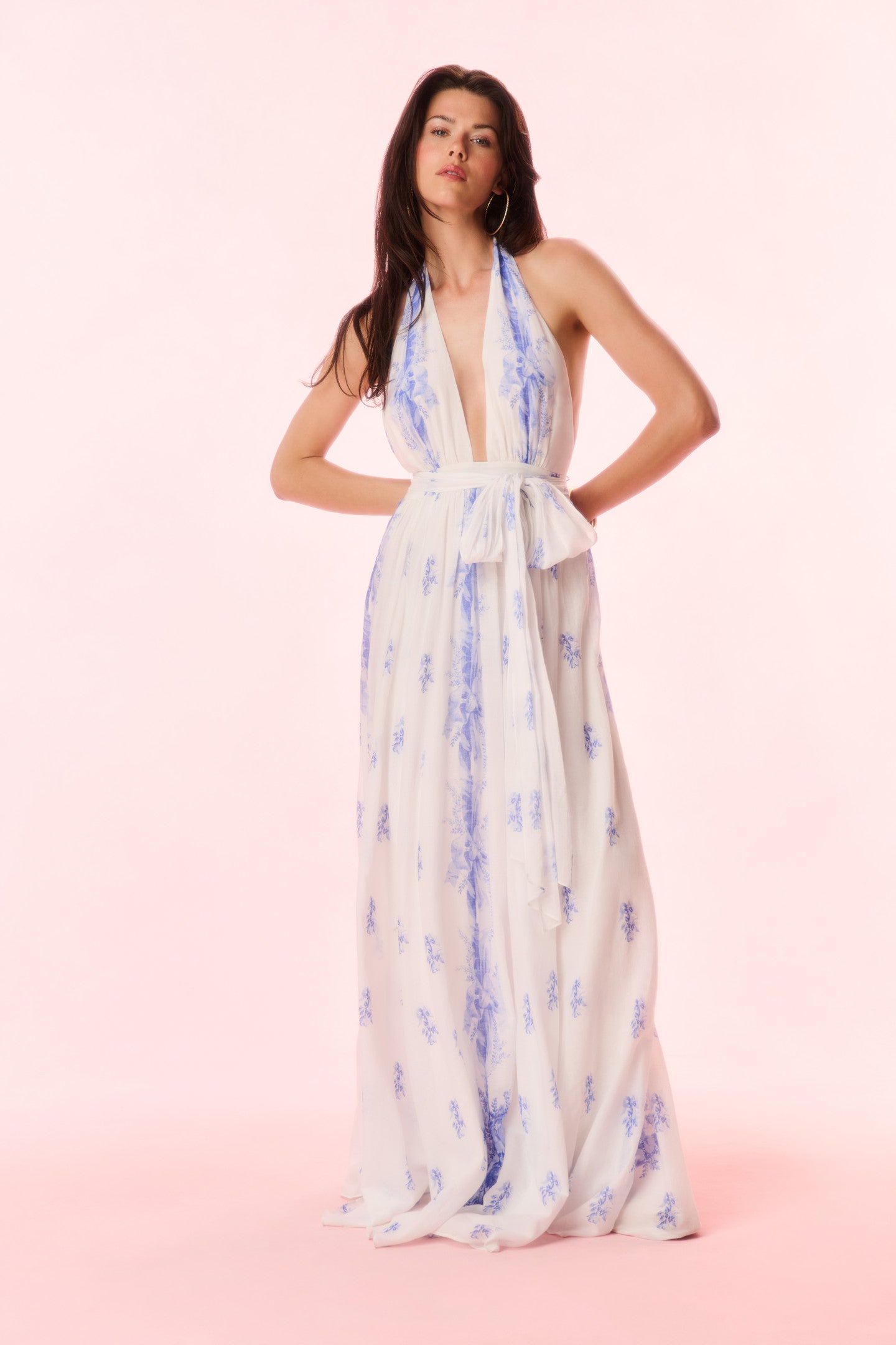 Lilah Cotton Halter Gown