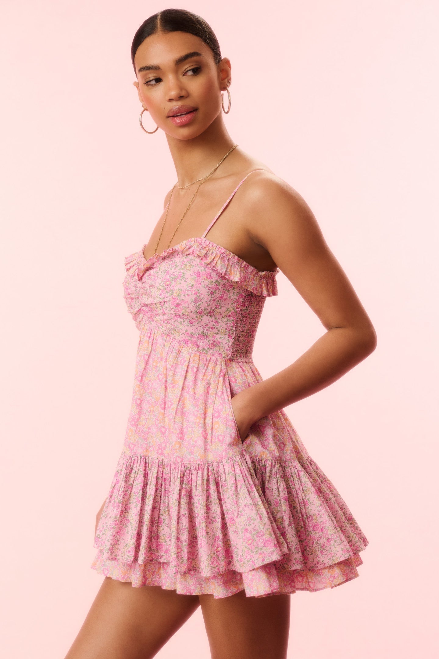 Linny Liberty Fabric Mini Dress