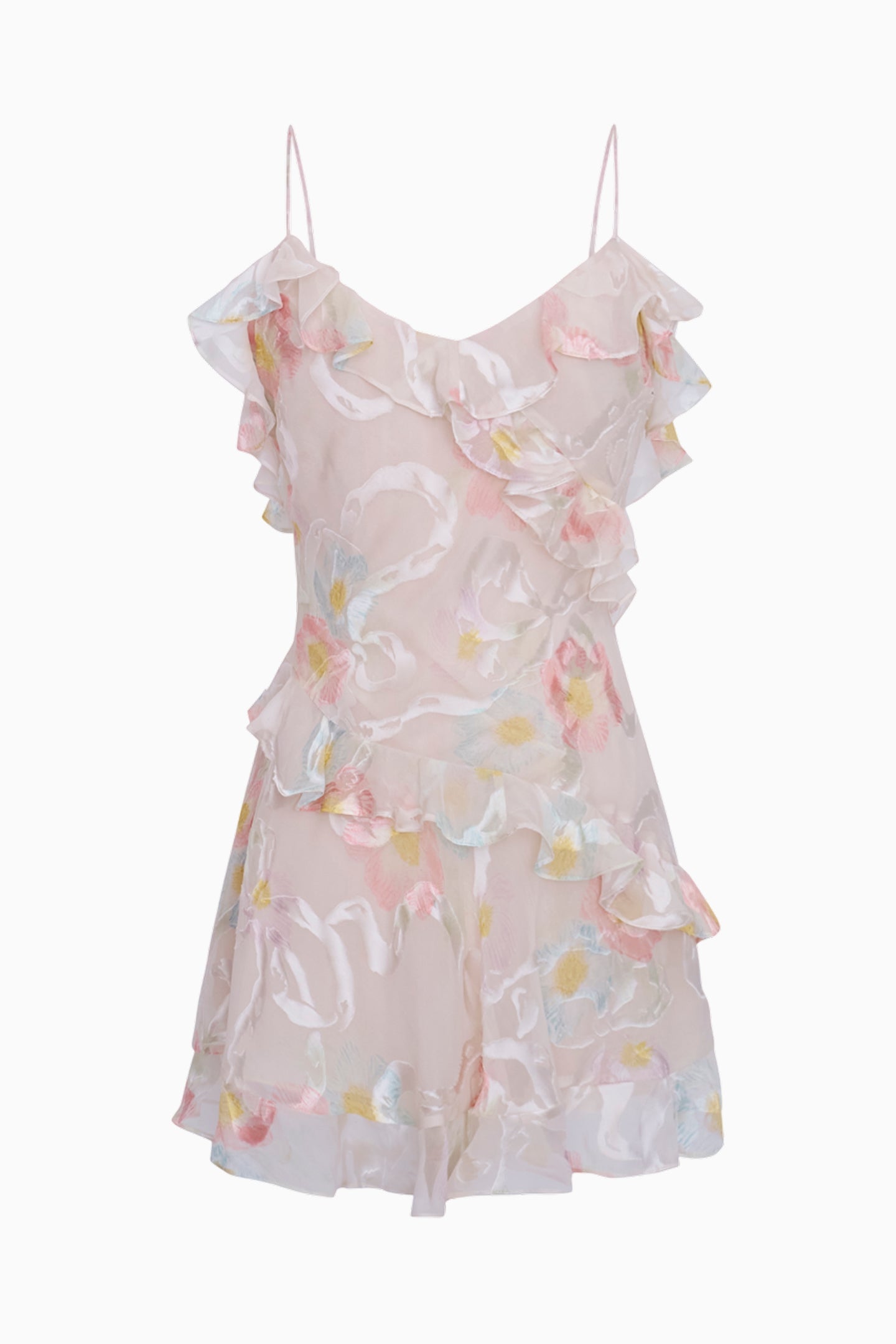 Lomina Pastel Ruffle Mini Dress