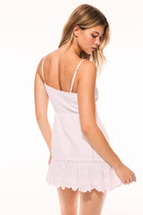 Maera Cotton Lace-Trimmed Mini Dress