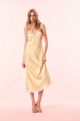 Manuela Satin Polkadot Maxi Slip Dress