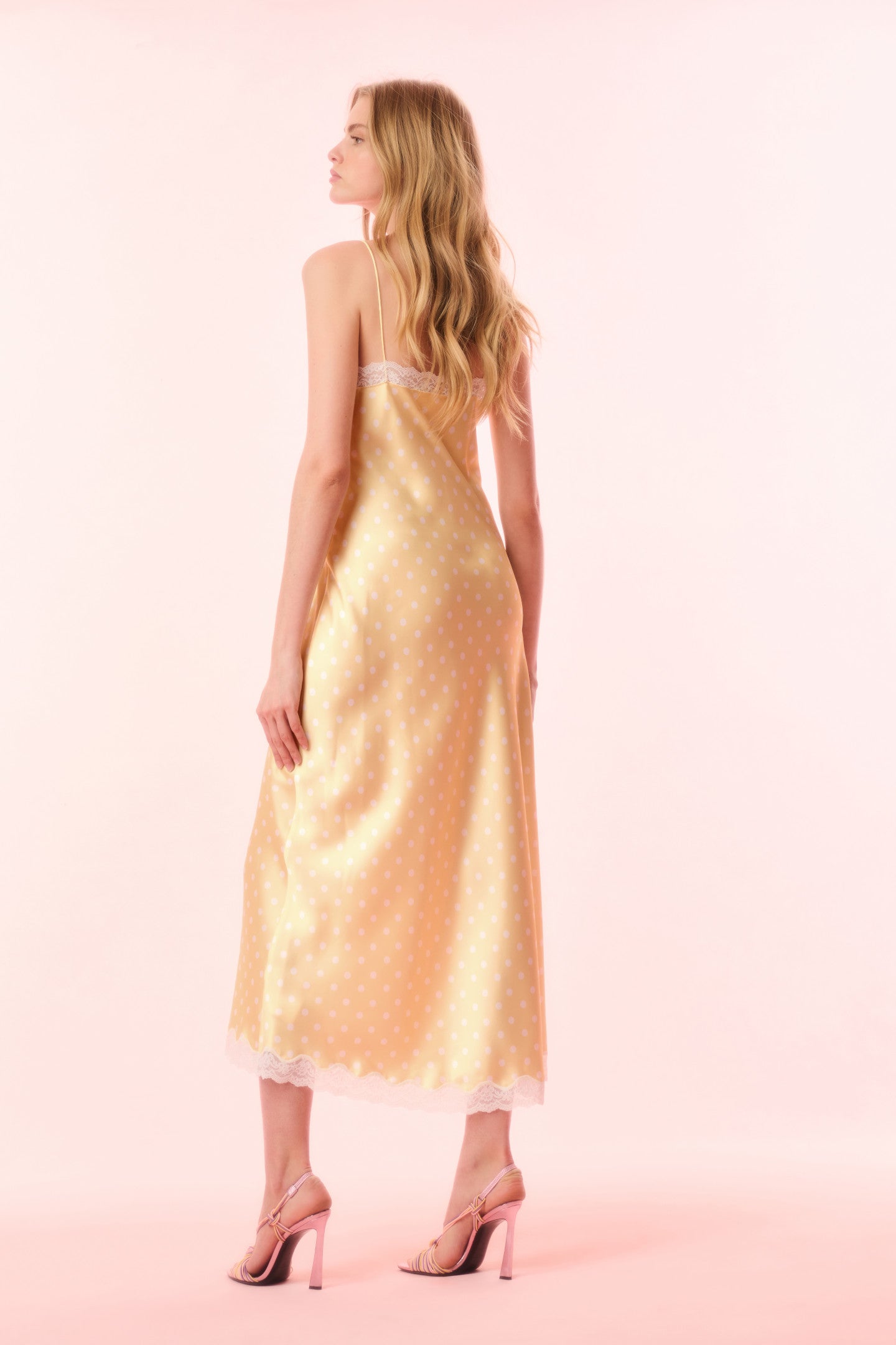 Manuela Satin Polkadot Maxi Slip Dress