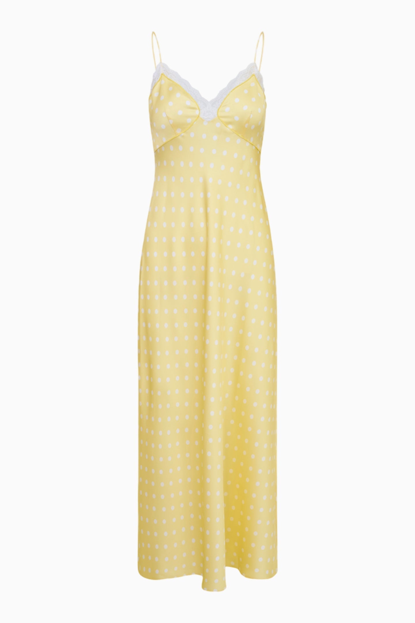 Manuela Satin Polkadot Maxi Slip Dress