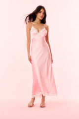 Manuela Satin Polkadot Slip Dress - SHELL PINK