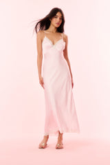 Manuela Satin Polkadot Slip Dress - SHELL PINK