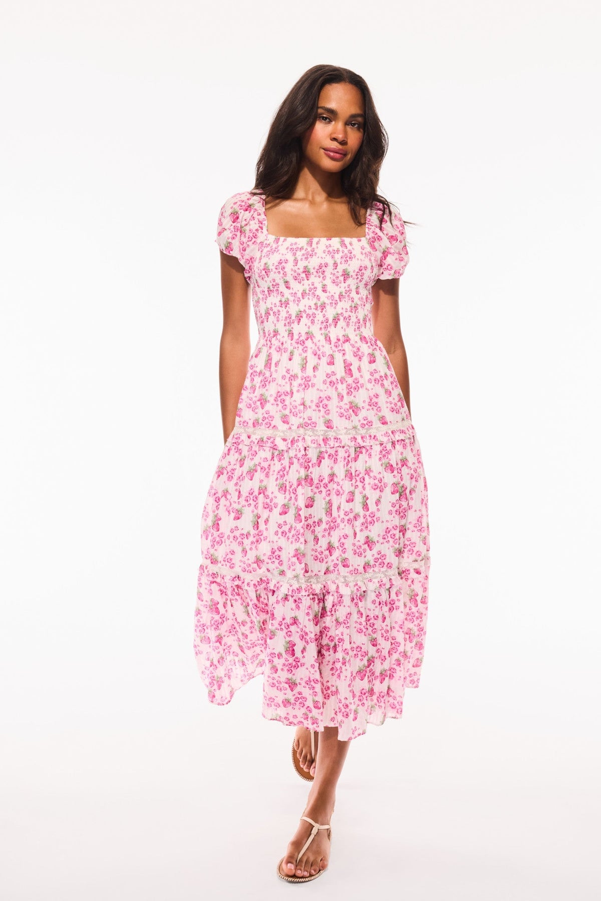Masie Summer Heirloom Print Midi Dress