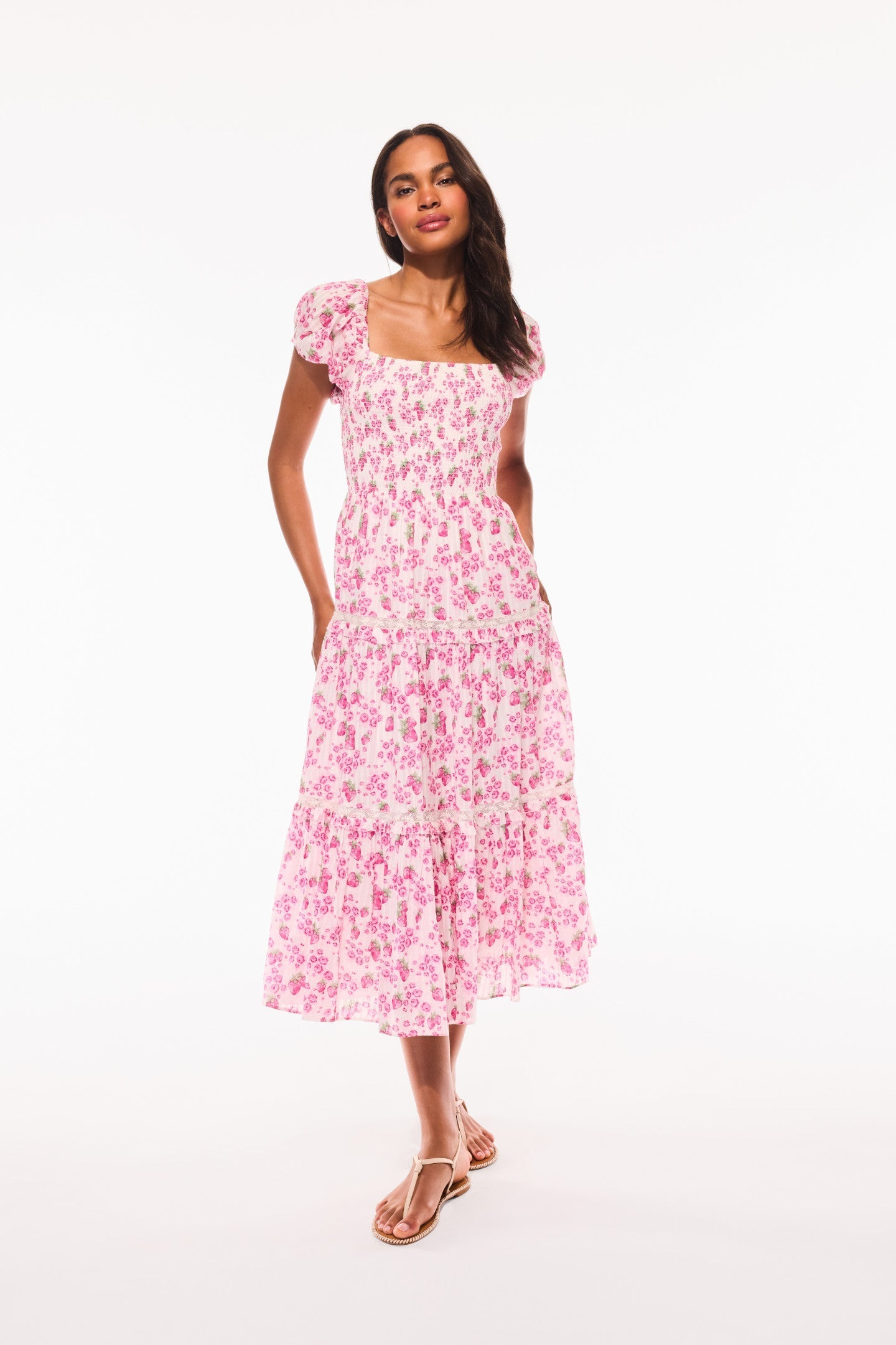 Masie Summer Heirloom Print Midi Dress