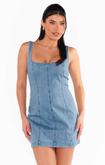 Steph Mini Dress ~ Gloomy Blue