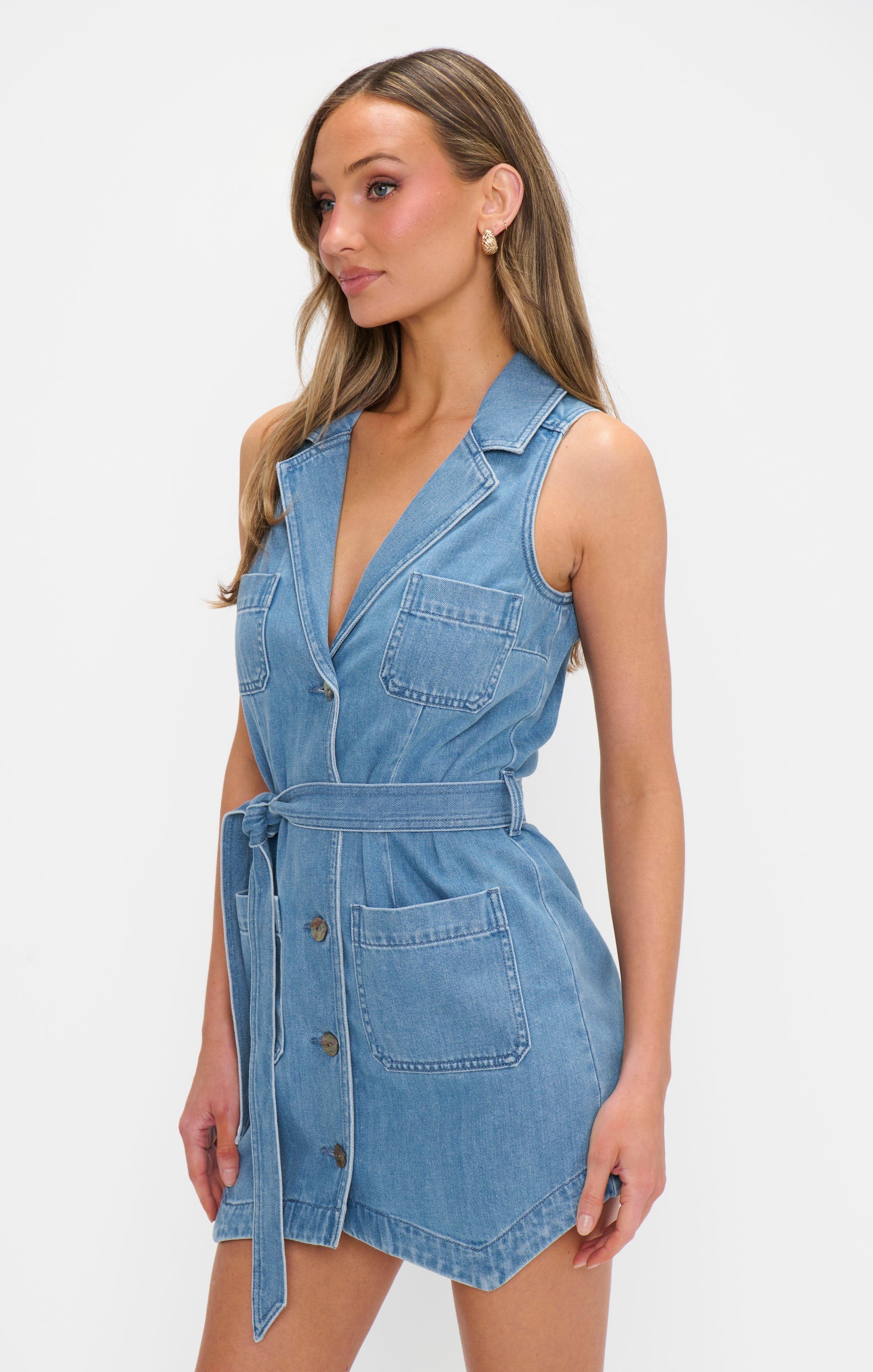 Fairfield Vest Dress ~ Gusty Blue