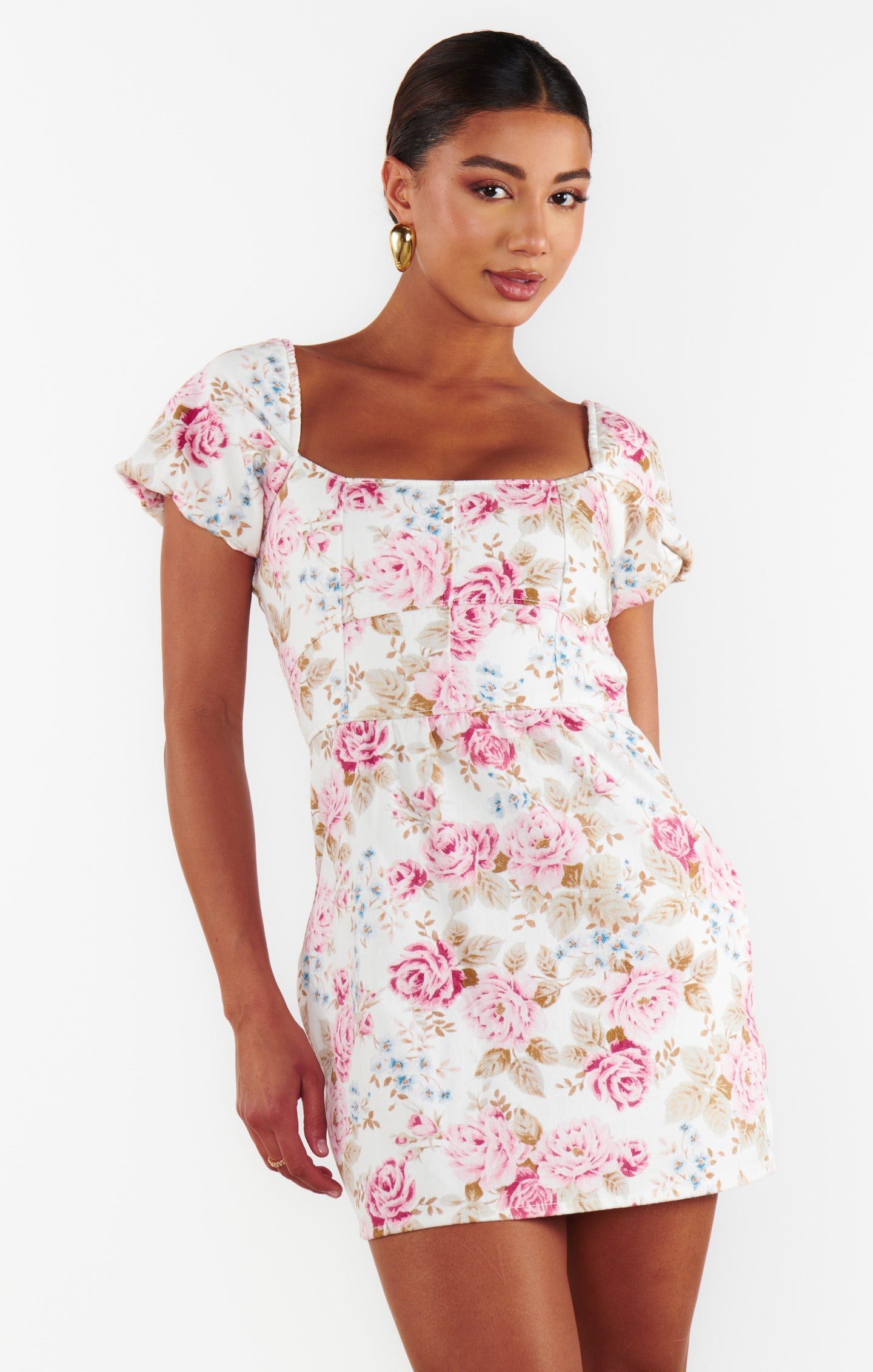 London Lace Up Dress ~ Lovely Roses Denim