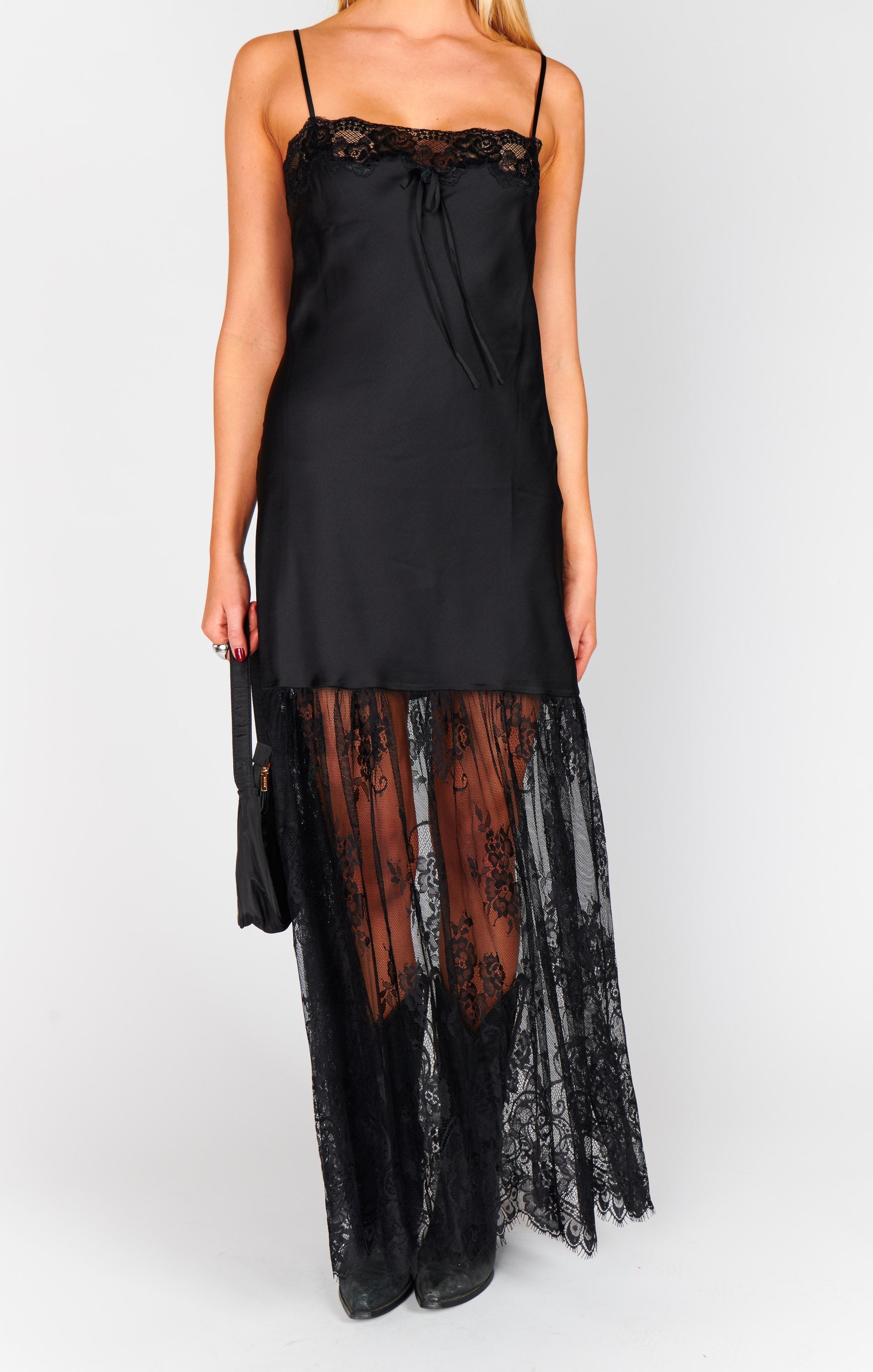 Celine Dress ~ Black Luxe Satin