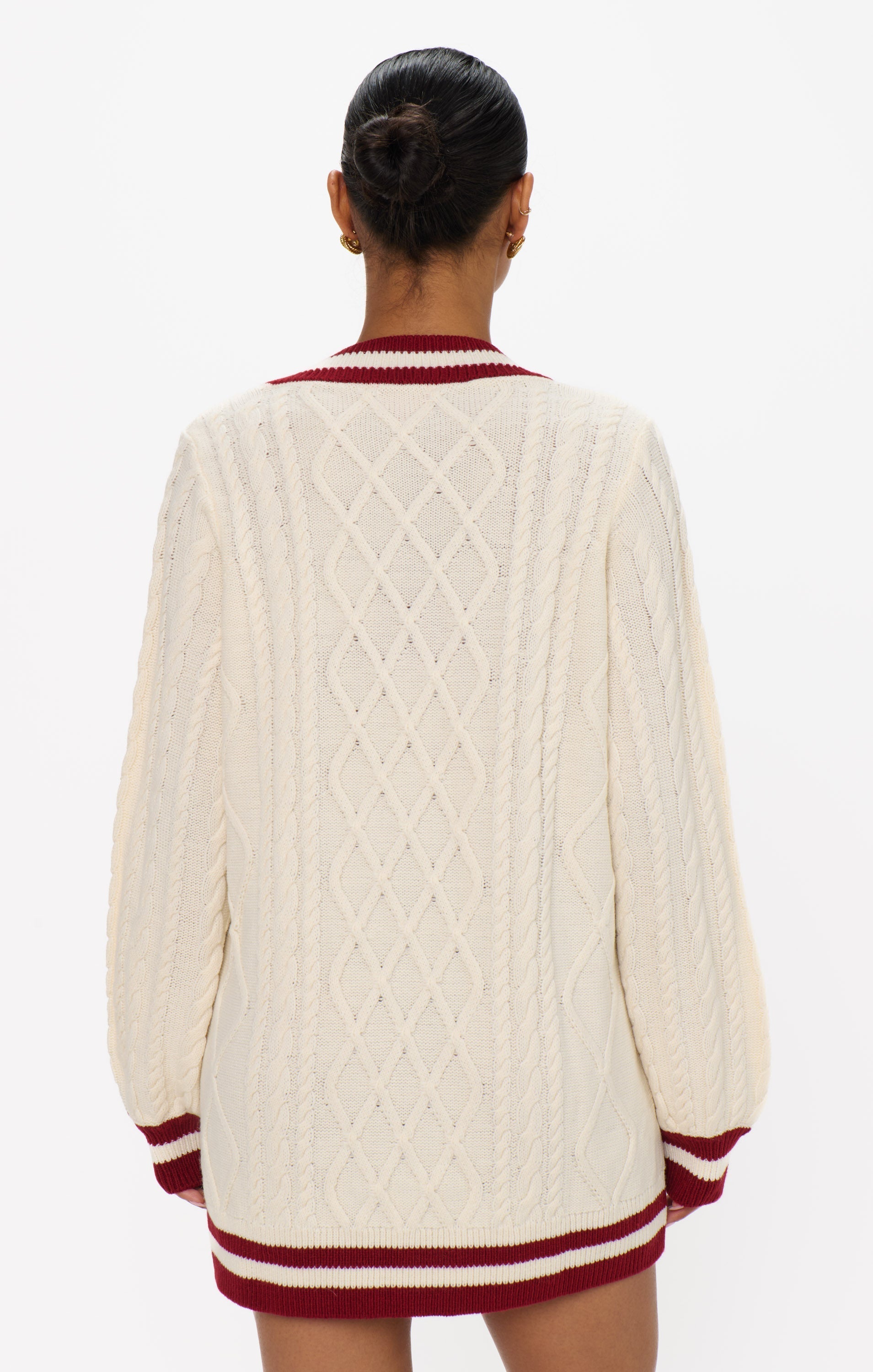 Tailgate Sweater Dress ~ Cranberry Cable Knit