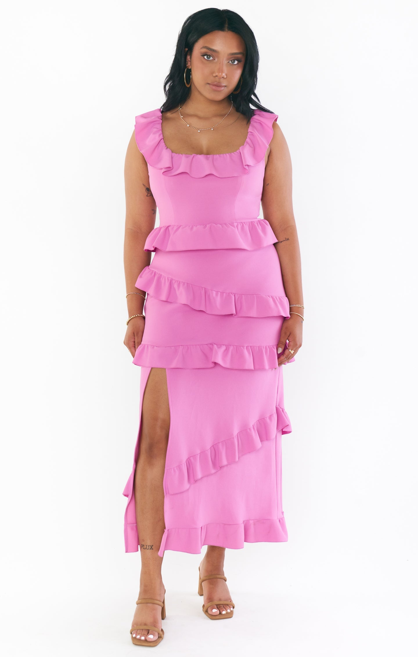 Greta Dress ~ Pink Lilac Stretch