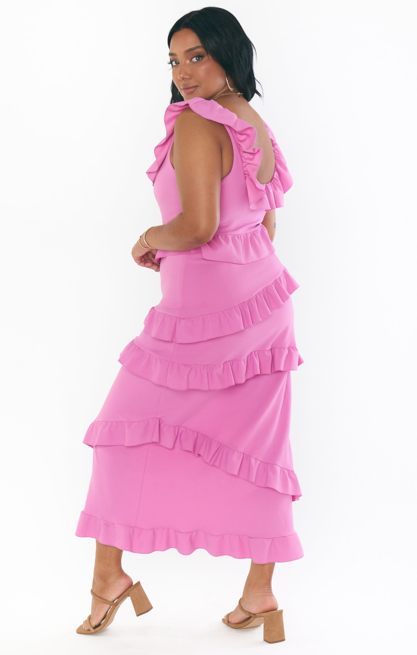 Greta Dress ~ Pink Lilac Stretch