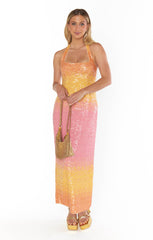 Samba Midi Dress ~ Sundown Ombre Sequins