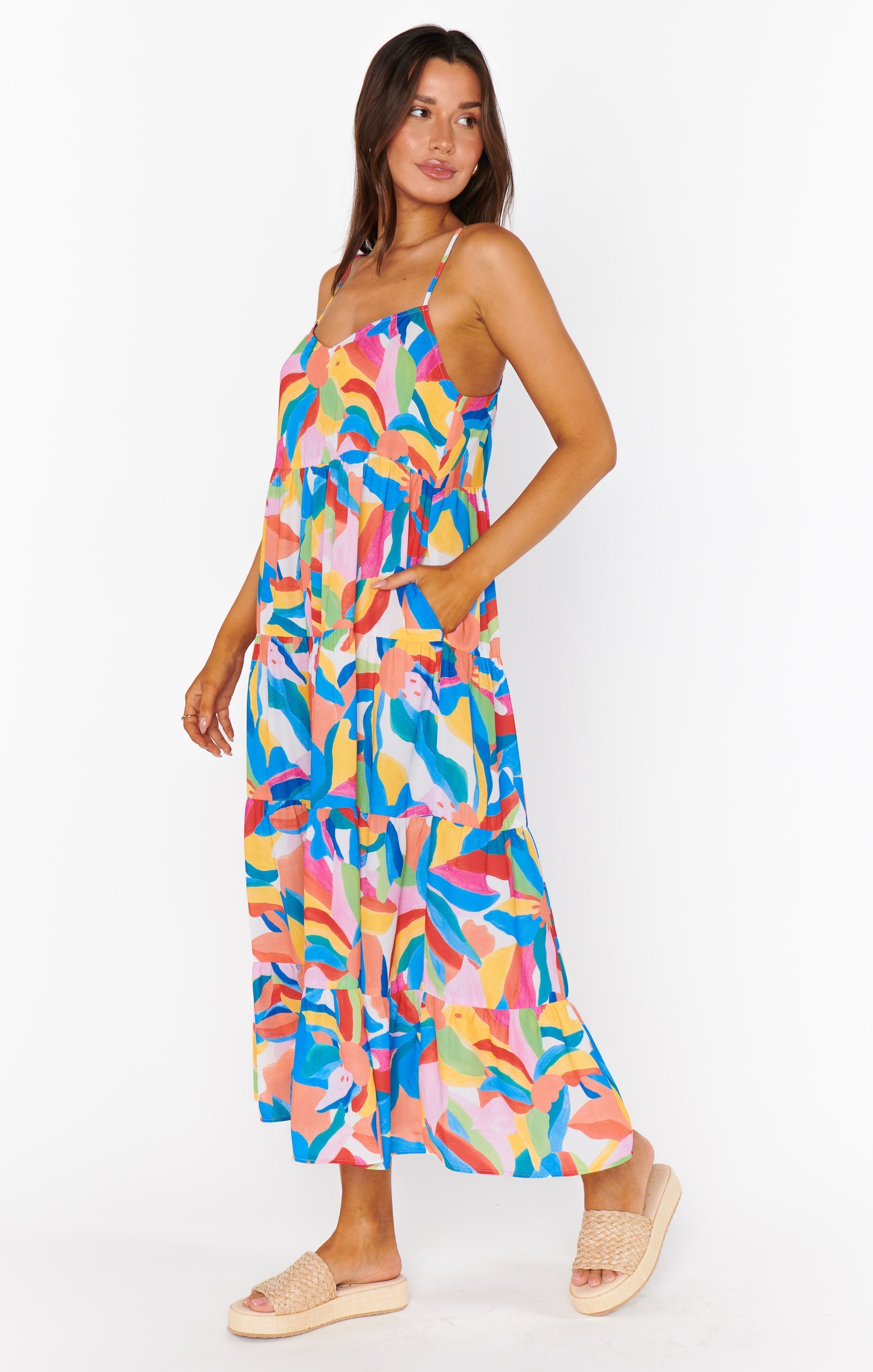 Caroline Maxi Dress ~ Rainbow Pop