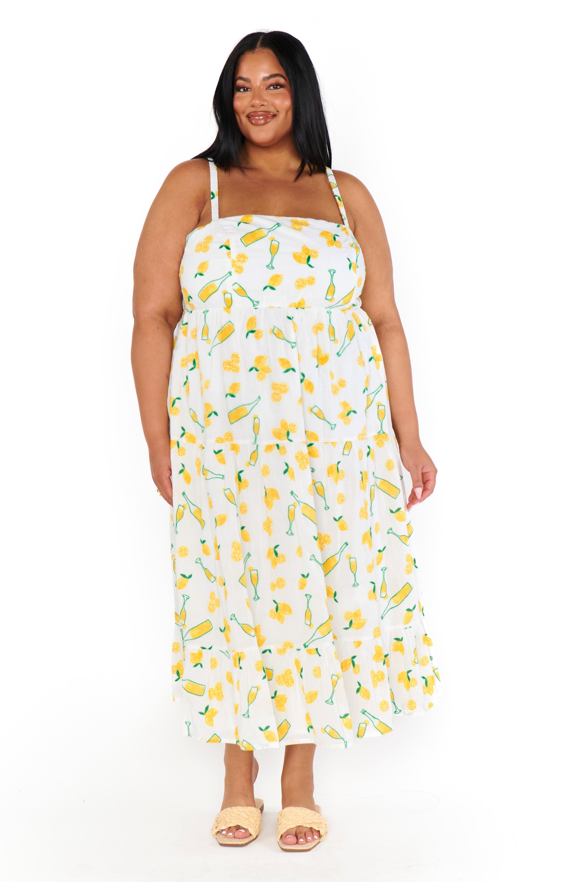 Summer Fling Midi Dress ~ Limoncello Embroidery