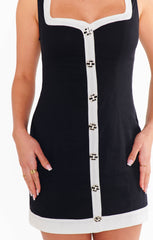 Coco Dress ~ Black and White Linen