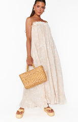 Around The World Maxi Dress ~ Sand Shells Gauze