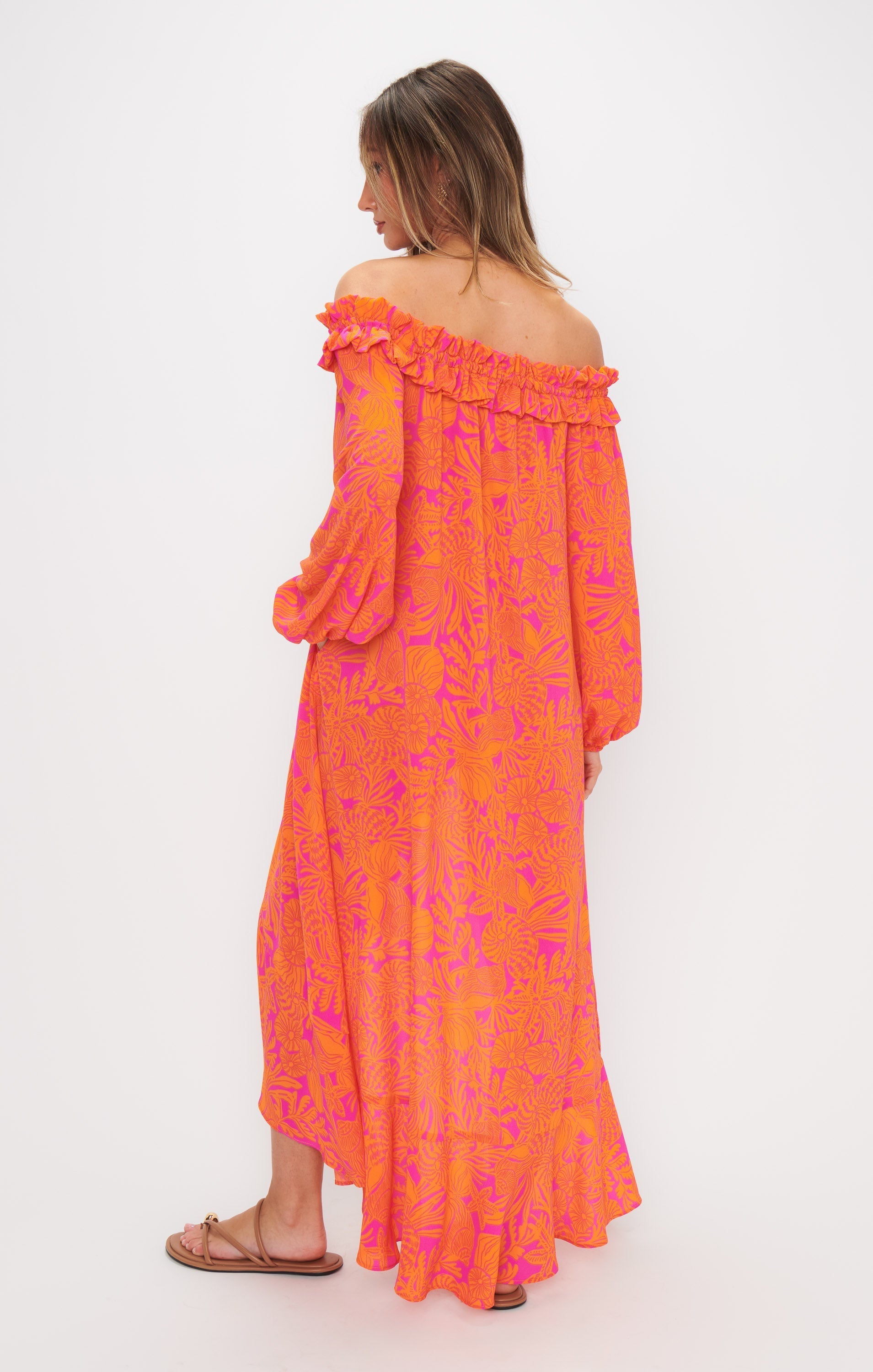 Bobbi Maxi Dress ~ Fuchsia Shells Pebble