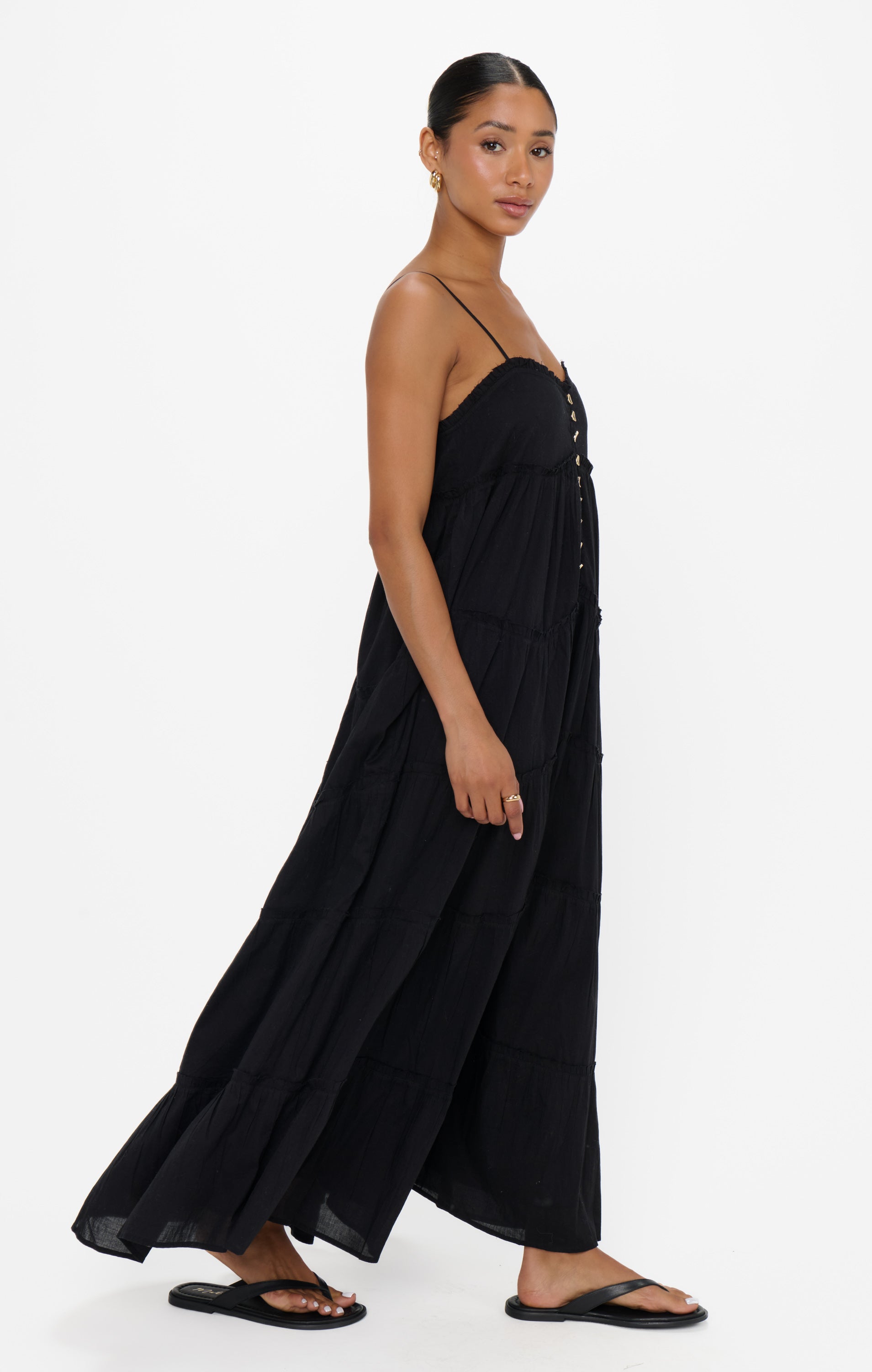 Gracie Midi Dress ~ Black Voile